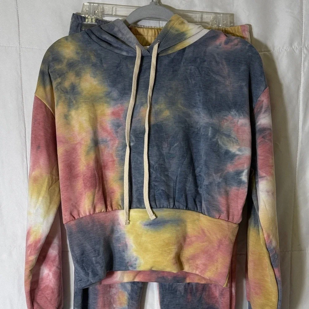 Fashion Me Tie Dye Hoodie Jogger Set Medium Soft‎ Lounge Set Made USA